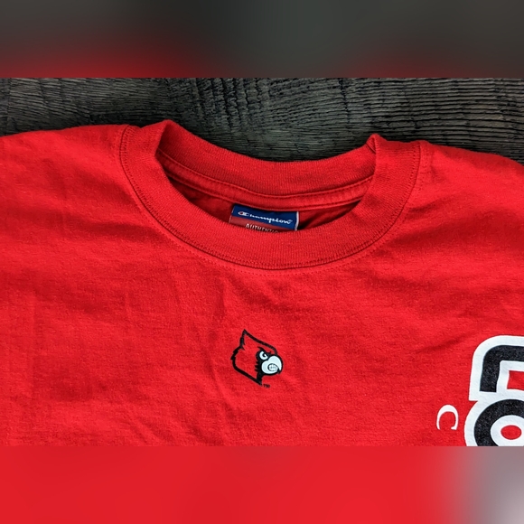 Louisville Cardinals Red Vertical Logo NCAA Champion Athletic Long Sleeve Shirt - Picture 3 of 9